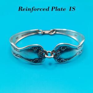 Vintage Silver Plate Bracelet, Flatware Jewelry, 6 1/4 Inches